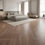 Parchet SPC vinil click maro deschis model herringbone, Del Monte, Royal Castle, VinylTechLab, 6x125x625 mm