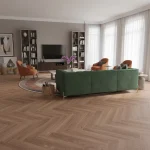 Parchet SPC vinil click maro deschis model herringbone, Del Monte, Royal Castle, VinylTechLab, 6x125x625 mm