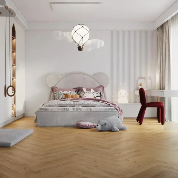 Parchet SPC vinil click stejar herringbone, Bran, Royal Castle, VinylTechLab, 6x125x625 mm