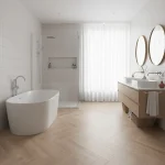 Parchet SPC vinil herringbone bej cu finisaj mat nisipiu, Pena, Royal Castle, VinylTechLab, 6x125x625 mm