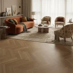 Parchet SPC vinil herringbone stejar auriu, Brittany, Herringbone, VinCore, 5x125x625 mm