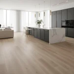 Parchet SPC XL bej deschis cu textură realistă de lemn, Ivory, Woodlands, VinylTechLab, 7x228x1828 mm