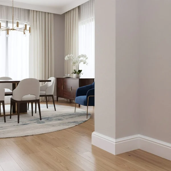 Plintă ornamentală Durotec 80 albă cu profil clasic 100x14x2000mm - Plinte Decorative