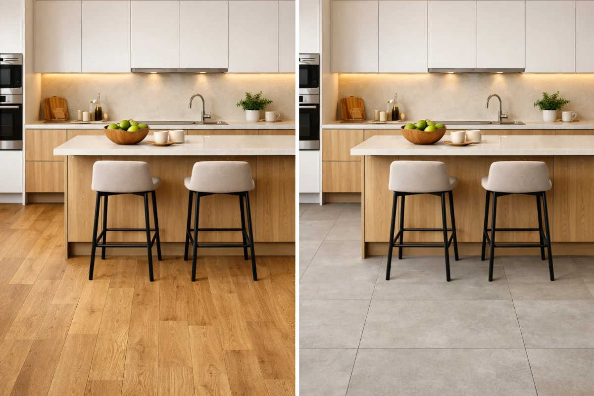 Parchet în Bucătărie: Se Poate? Ghid Complet Pro & Contra + Cele Mai Bune Opțiuni