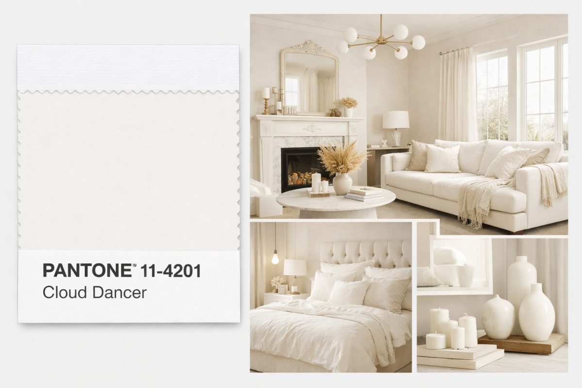 Culoarea Anului 2026 conform Pantone, Cloud Dancer: Cum Influențează Alegerea Pardoselilor și Designul Interior