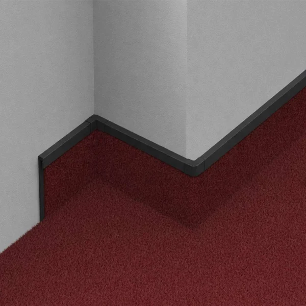 Plintă pentru mochetă gri închis fără canal cablu, 2,5 m, cod 25443-110