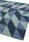 Covor pufos din lana lucrat manual modern model geometric abstract Reef Flag Blue 10 mm 200×290 cm REEF2002900004